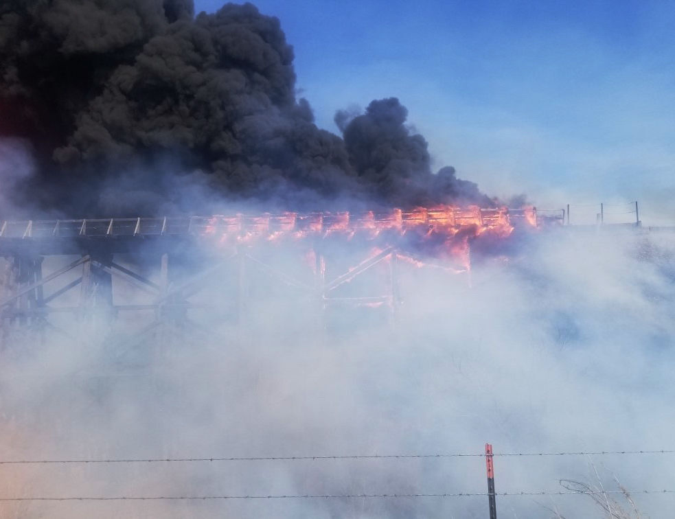 Fire near Cross Ranch